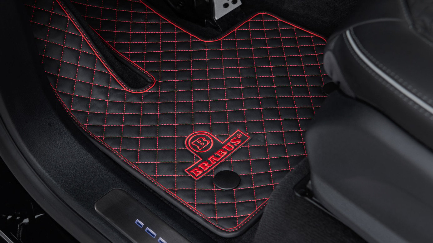 Floor mats leather quilted black-red Brabus for Mercedes G-class W463A AMG G 63