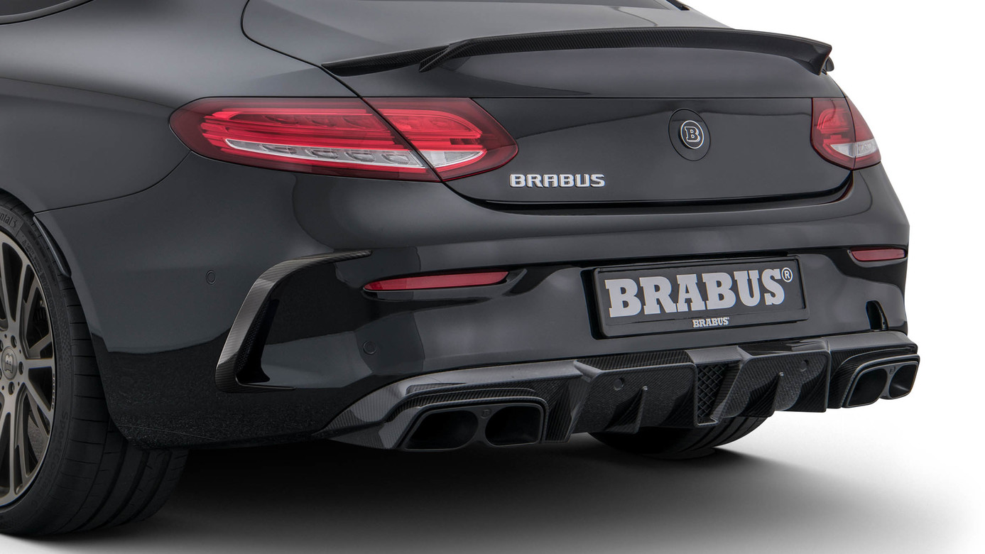 Rear fascia inserts Brabus Carbon for Mercedes C-class A 205 AMG C 63