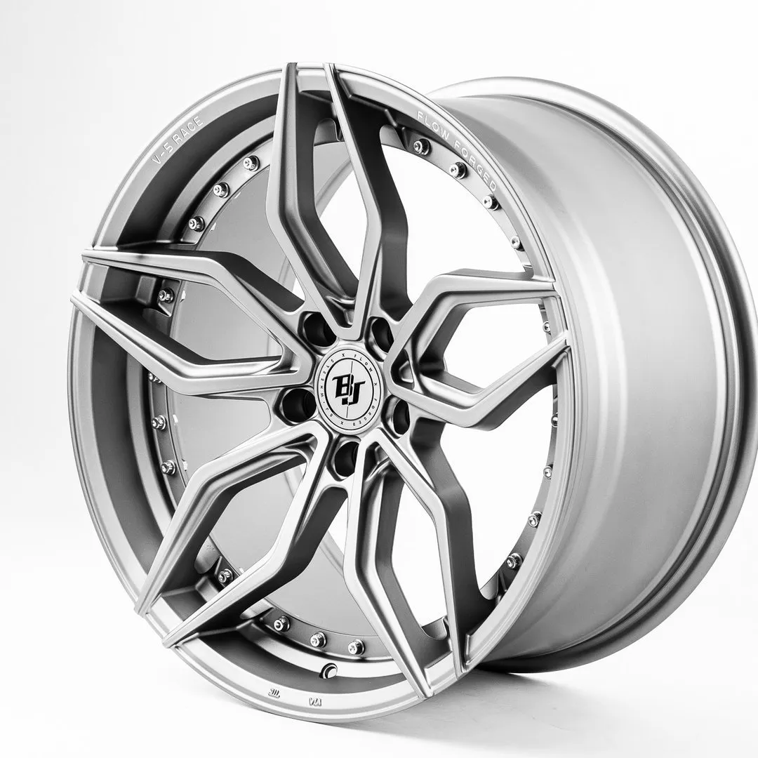 BJ Wheels V5-Race Flow-Formed — Gunmetal, side view
