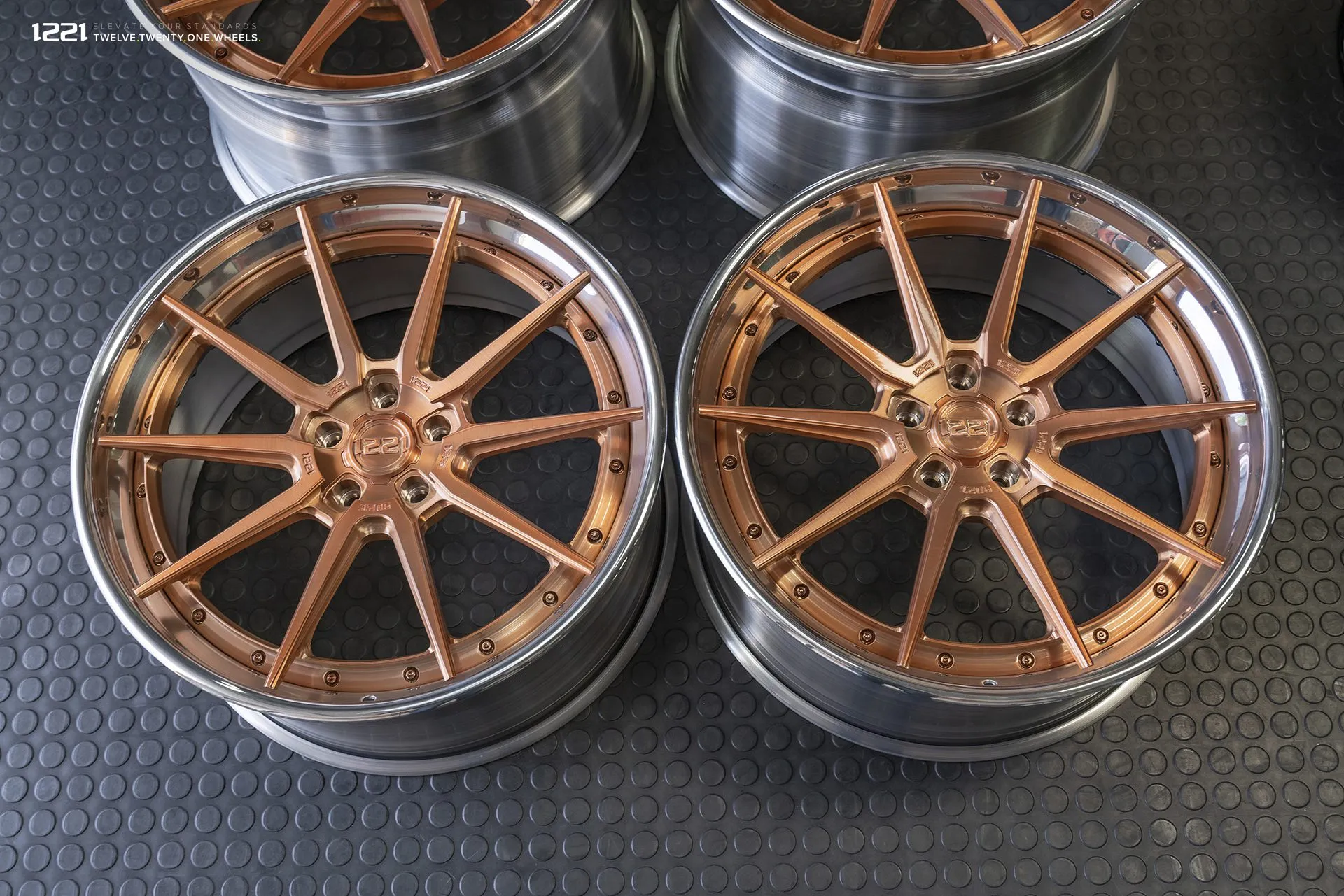 1221 Wheels 0110 on Lexus LFA — Brushed Gloss Rose Gold (02)