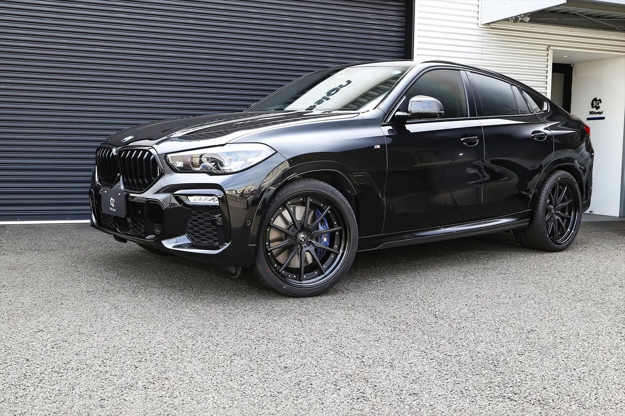 3D Design T521 22 inch Brushed Black on BMW G06 X6 white