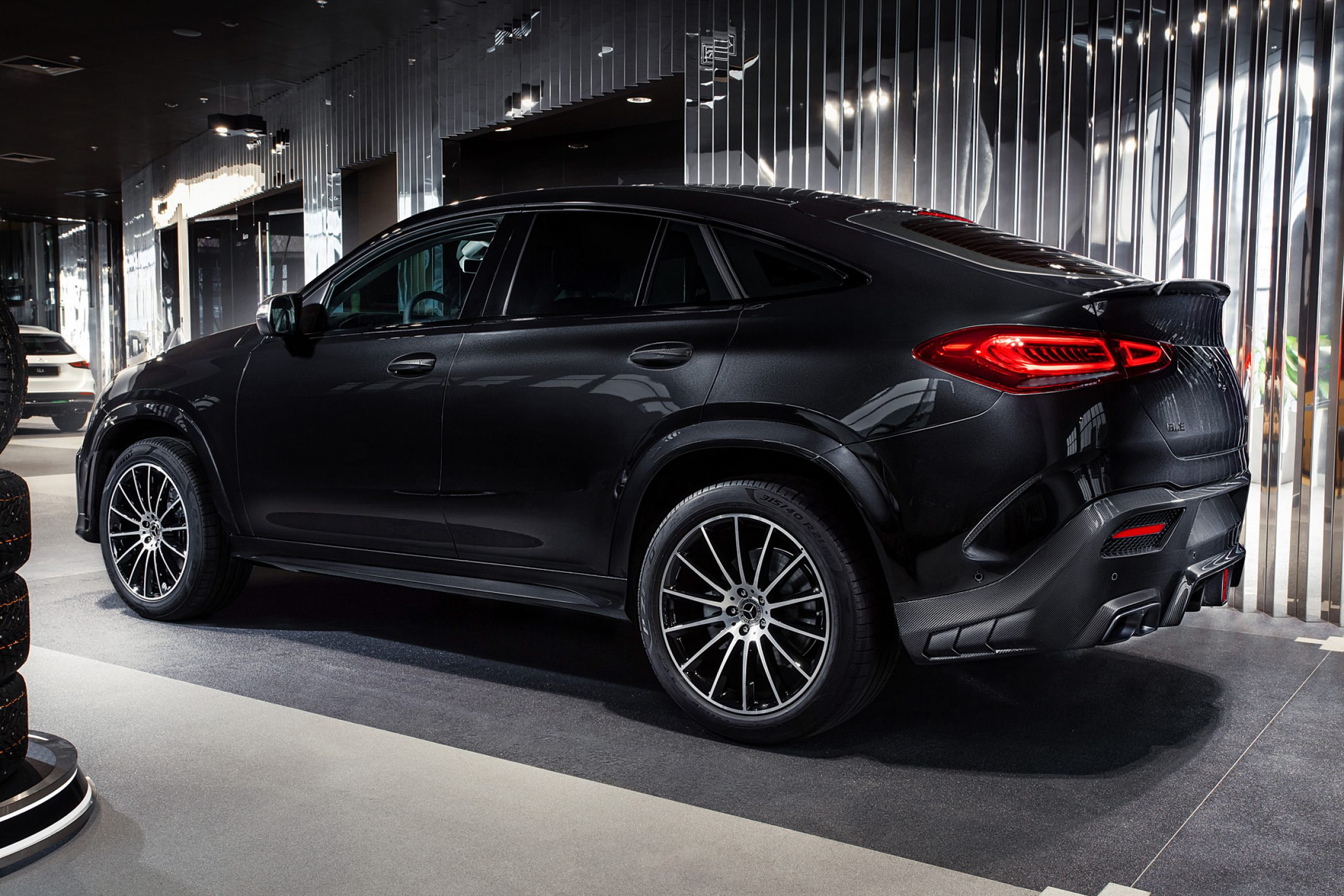 Rear bumper diffuser Carbon for Mercedes-Benz GLE Coupe C167