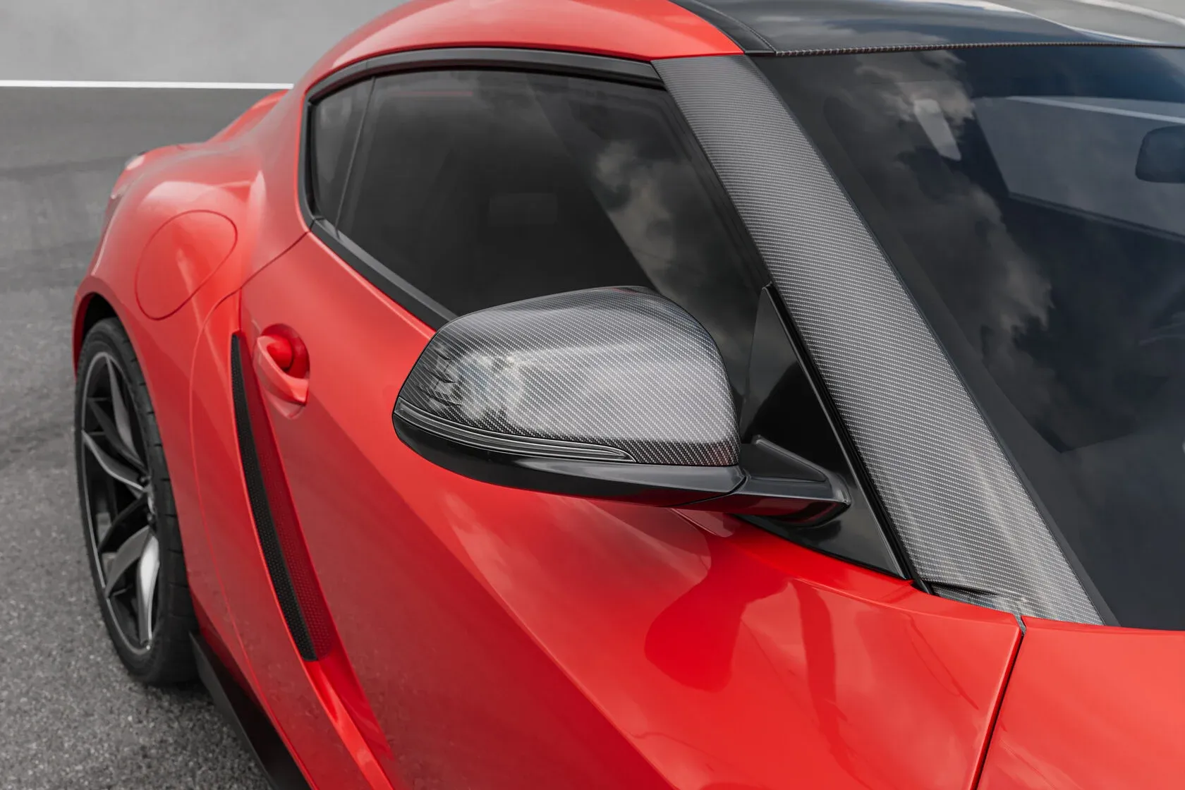 A pillar covers Carbon Talaria for Toyota Supra A90/A91