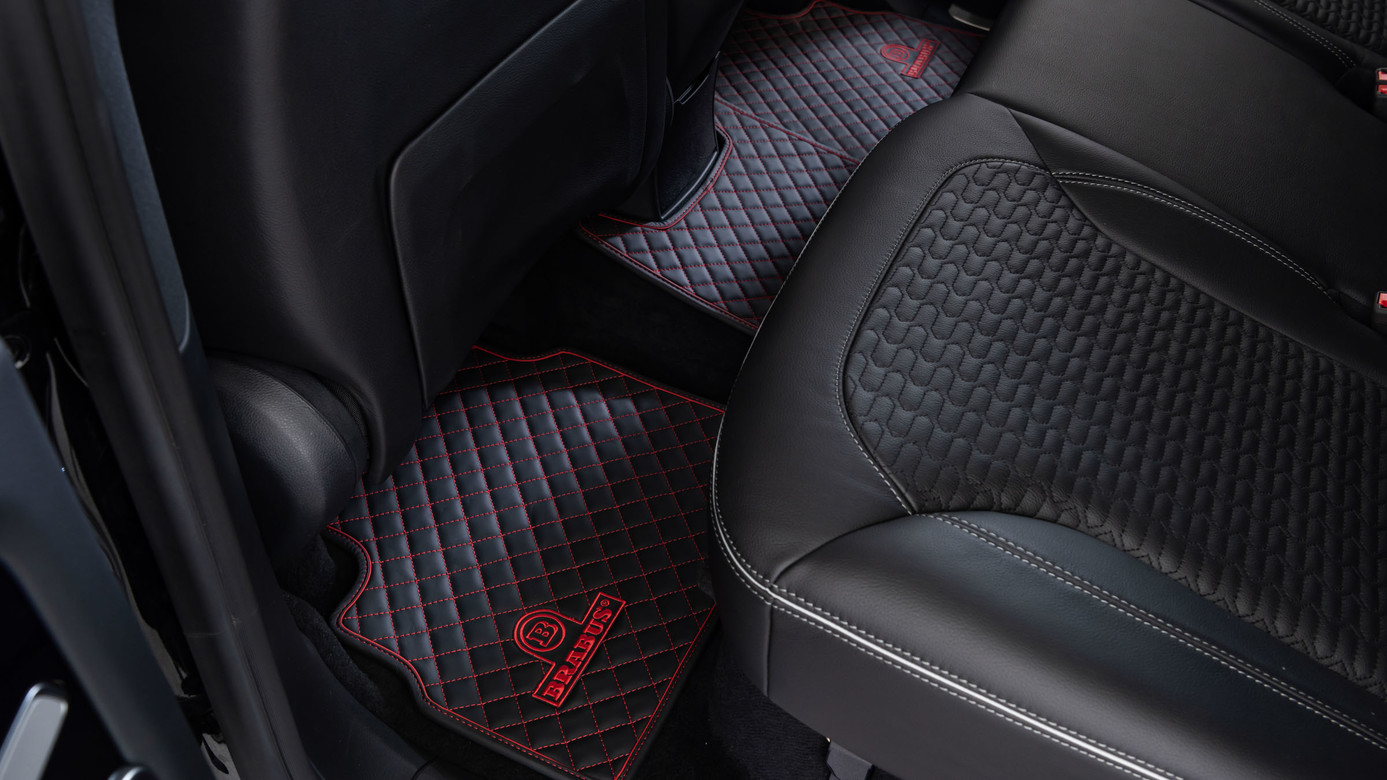 Floor mats leather quilted black-red Brabus for Mercedes G-class W463A AMG G 63