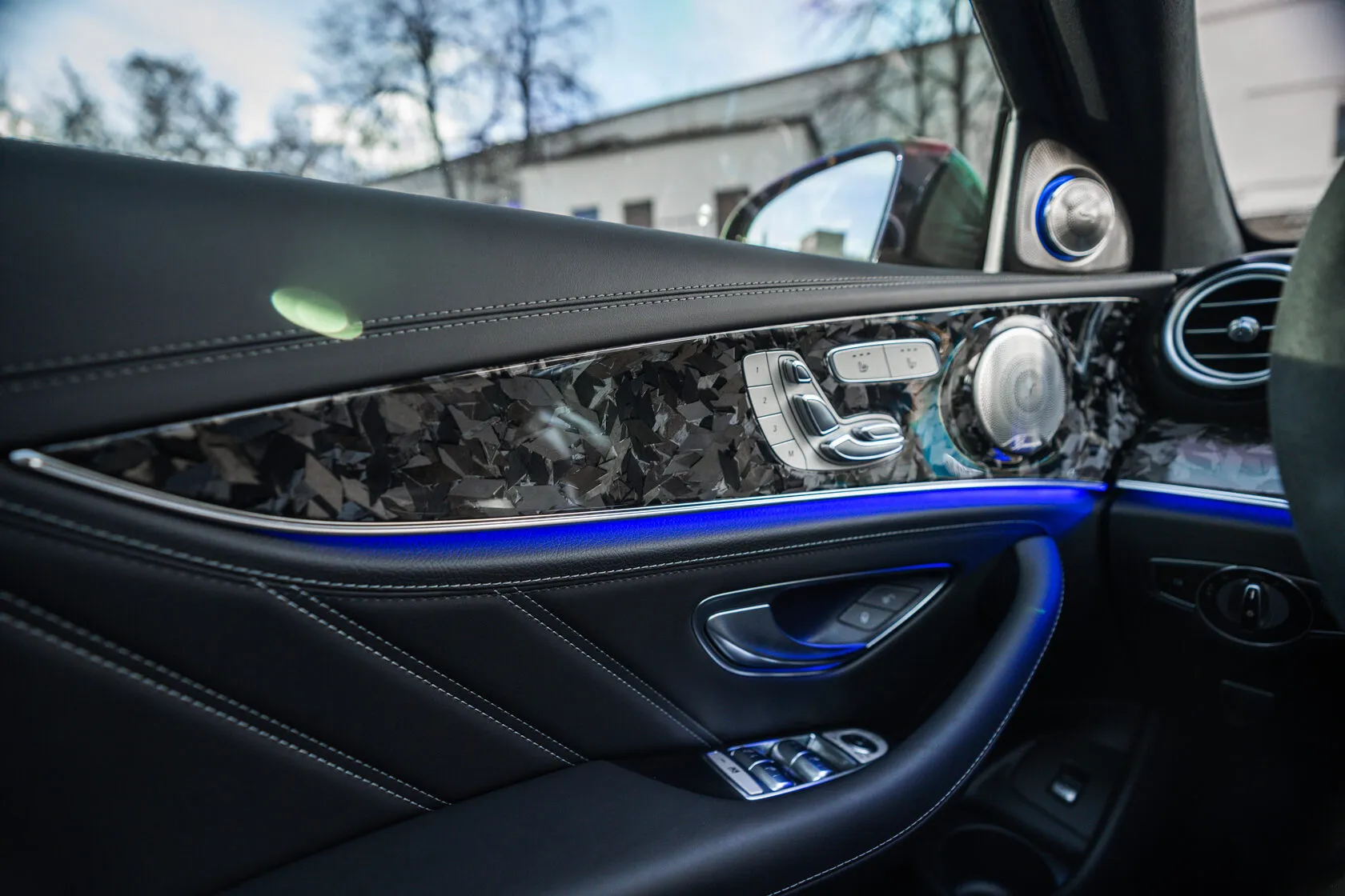 LHD Interior panels Forged Carbon for Mercedes E-class AMG W213 E63 AMG Restyling