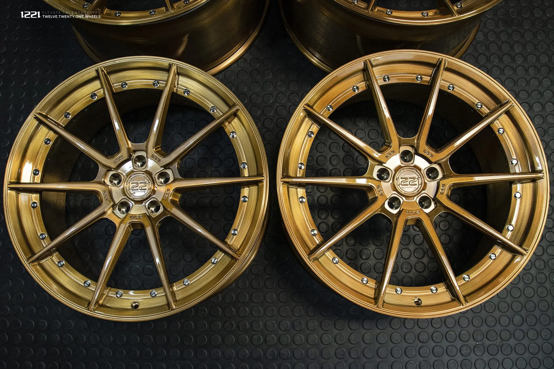 1221 Wheels 0110 AP2 on Ferrari 488 GTB/Spyder — Brushed Gloss Bronze (02)