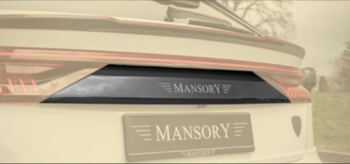 Rear logo panel with illimunated logo Mansory Carbon for Audi RS Q8