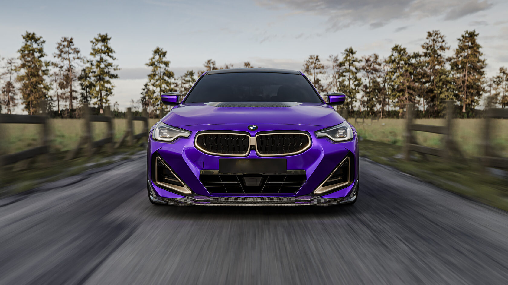 For BMW 2 Series M2 G87 2023-2024 Gloss Black Front Bumper Spoiler Lip