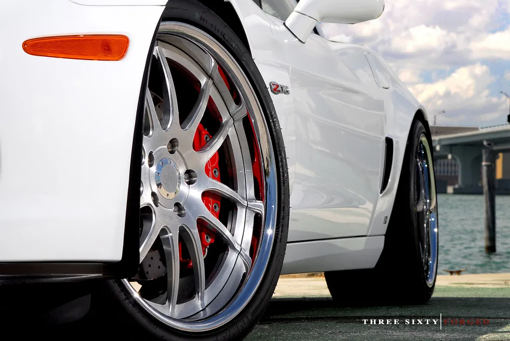 360 Forged Spec 12 on Corvette Z06 — front view