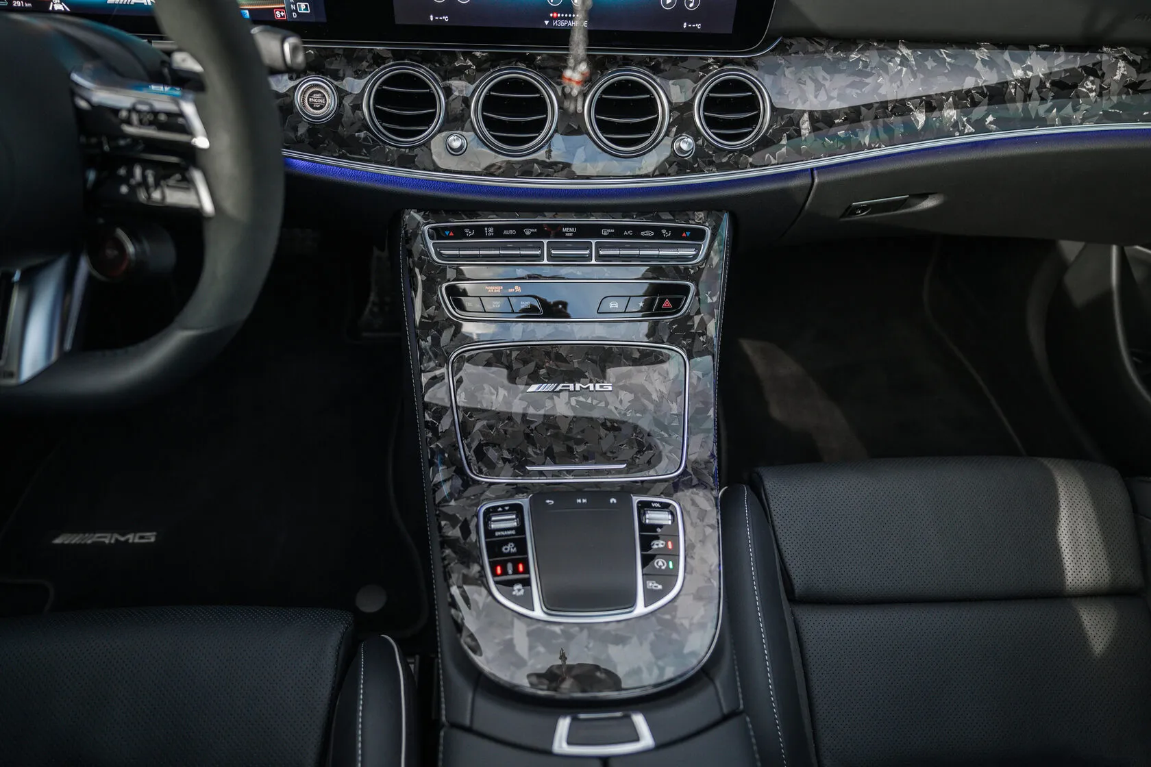 LHD Interior panels Forged Carbon for Mercedes E-class AMG W213 E63 AMG Restyling
