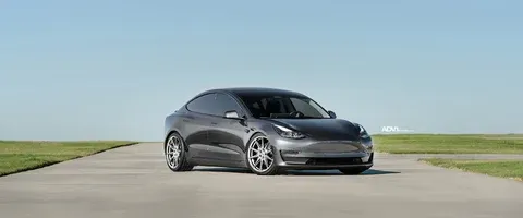Grey Tesla Model 3 on ADV.1 ADV5.0 FlowSpec Wheels in Platinum