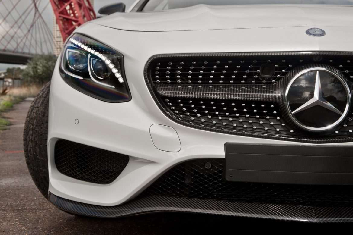 Front bumper lip version 2 Carbon for Mercedes S-class Coupe AMG C 217 
