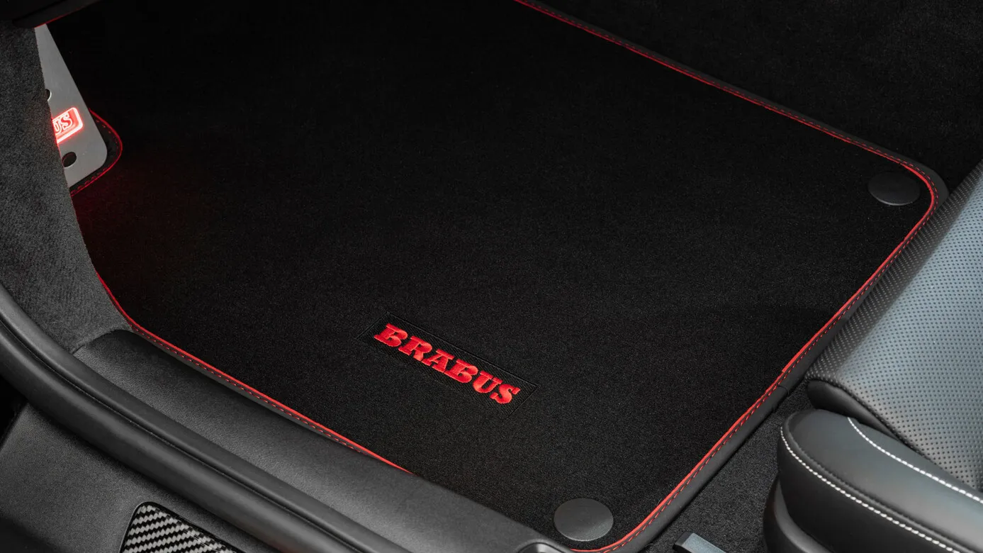 Floor mats velour black Brabus for Porsche 911 992 Turbo