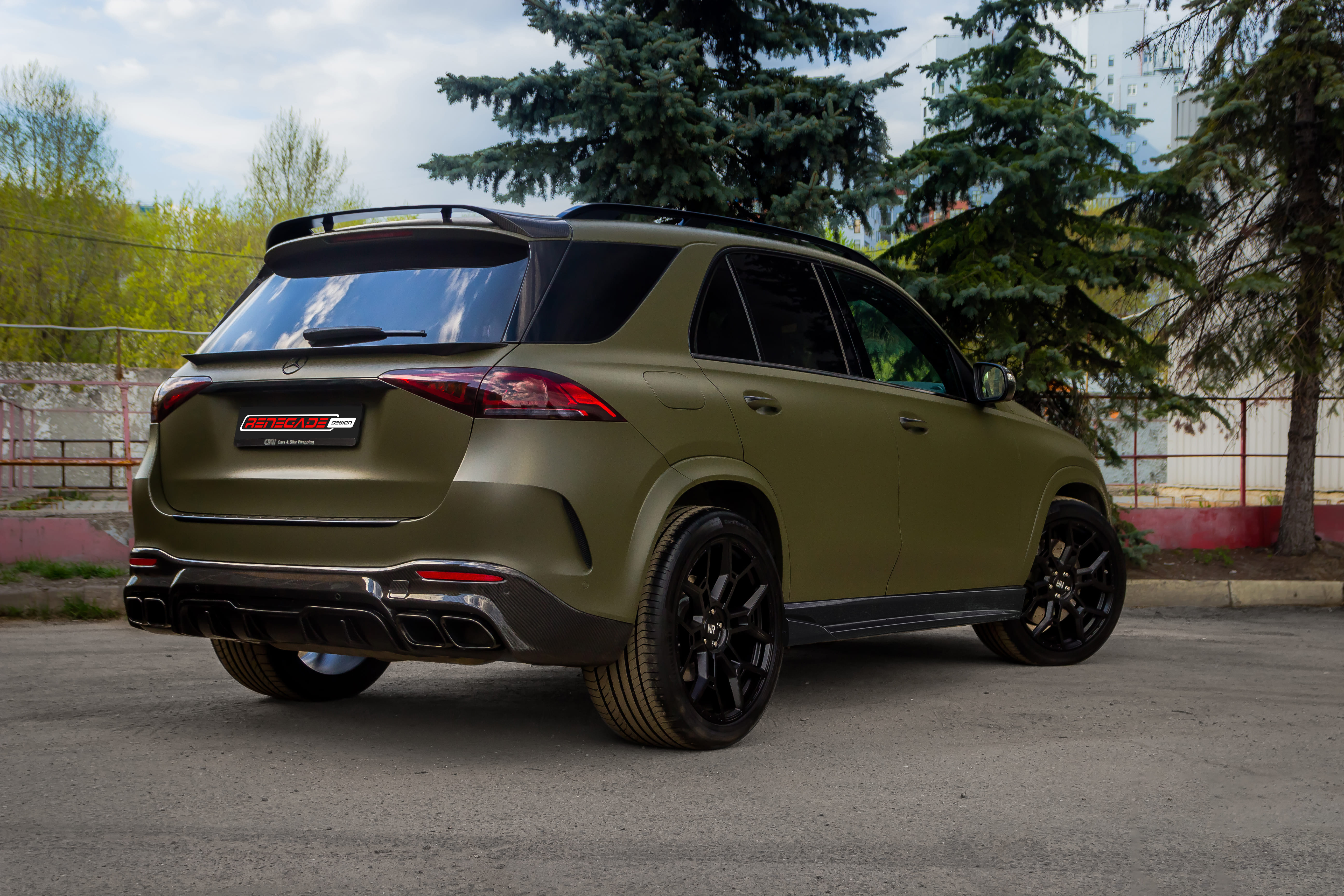 Roof spoiler Classic carbon Renegade Design for Mercedes-Benz GLE V167