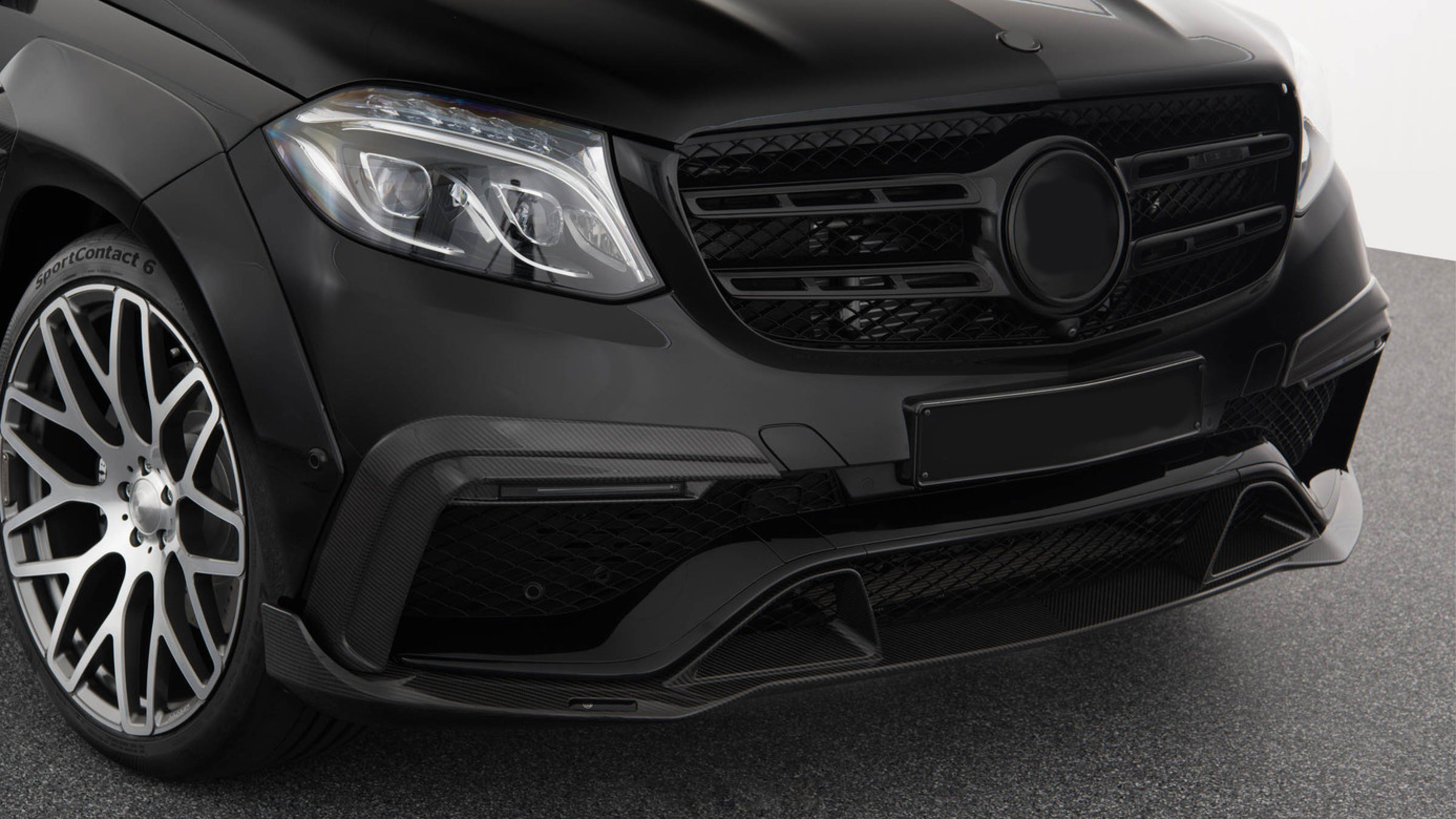 Front bumper attachments BS style Carbon for Mercedes-Benz GLS AMG X166 AMG GLS 63