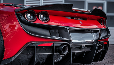 Rear bumper plates add on Keyvany Carbon for Ferrari F8 Tributo 