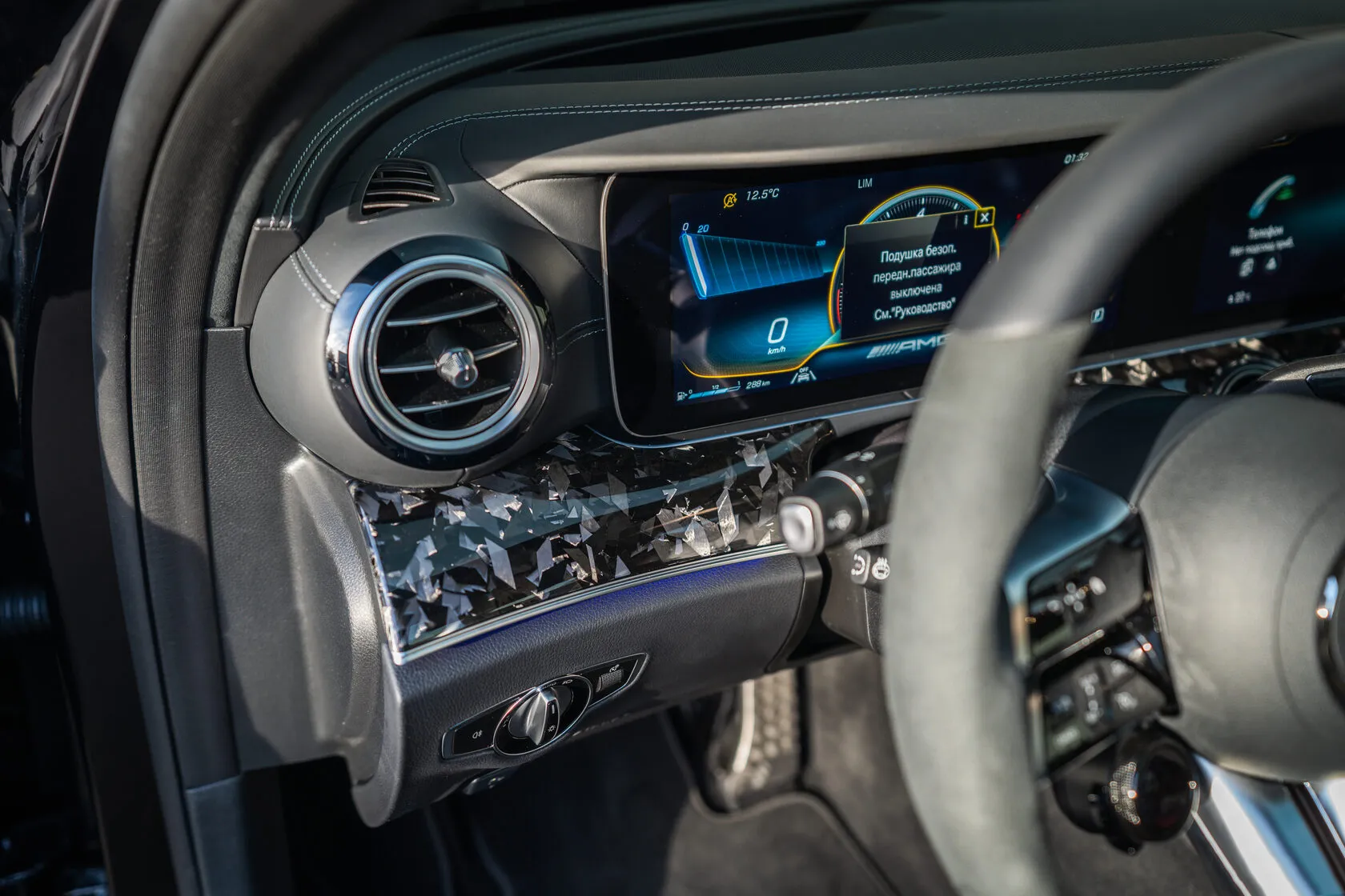 LHD Interior panels Forged Carbon for Mercedes E-class AMG W213 E63 AMG Restyling