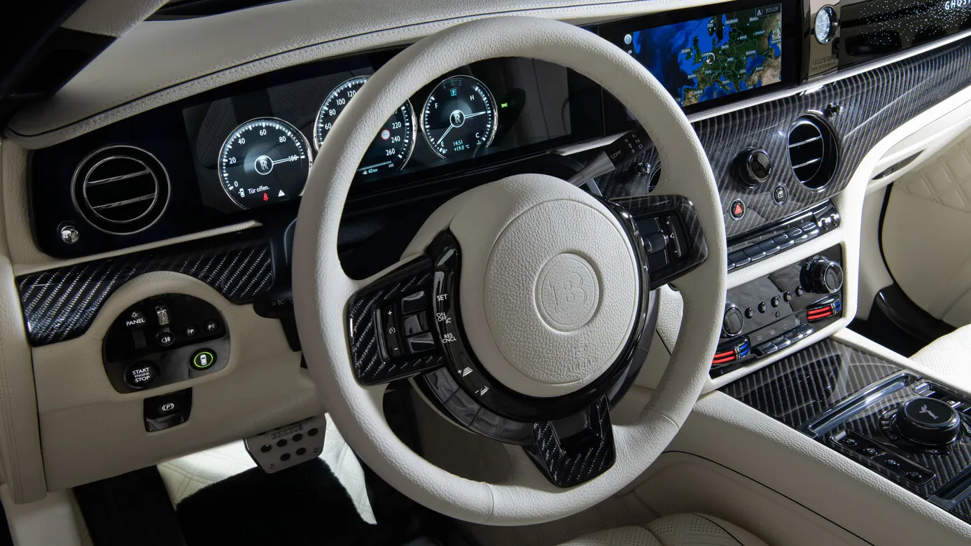 Leather steering wheel rim Brabus Carbon for Rolls-Royce Ghost