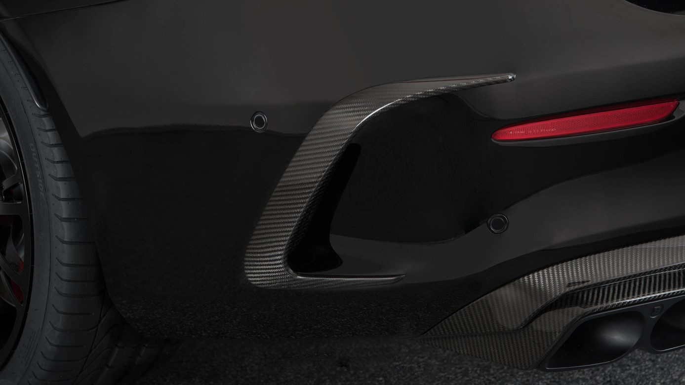 Rear fascia inserts BS style Carbon for Mercedes C-class A 205 AMG C 63