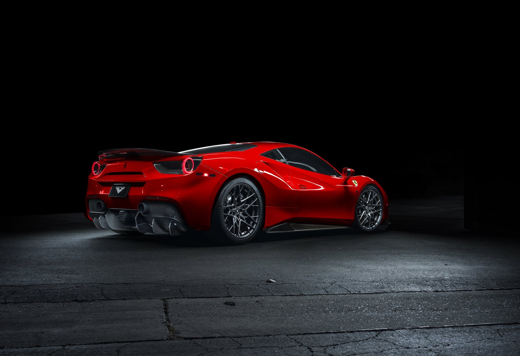 Rear Diffuser Vorsteiner Nero Carbon for Ferrari 488