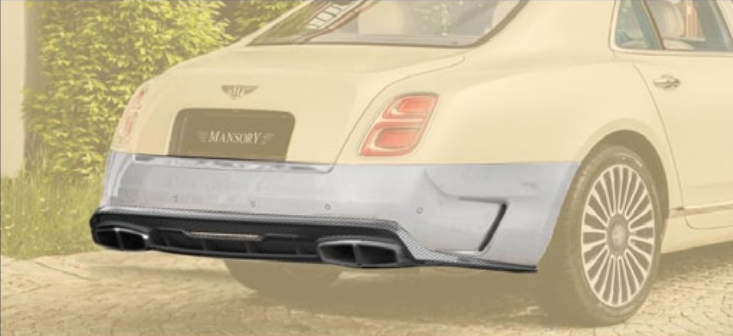 Rear bumper + diffuser with integrated OEM brake light Mansory Carbon for Bentley Mulsanne II