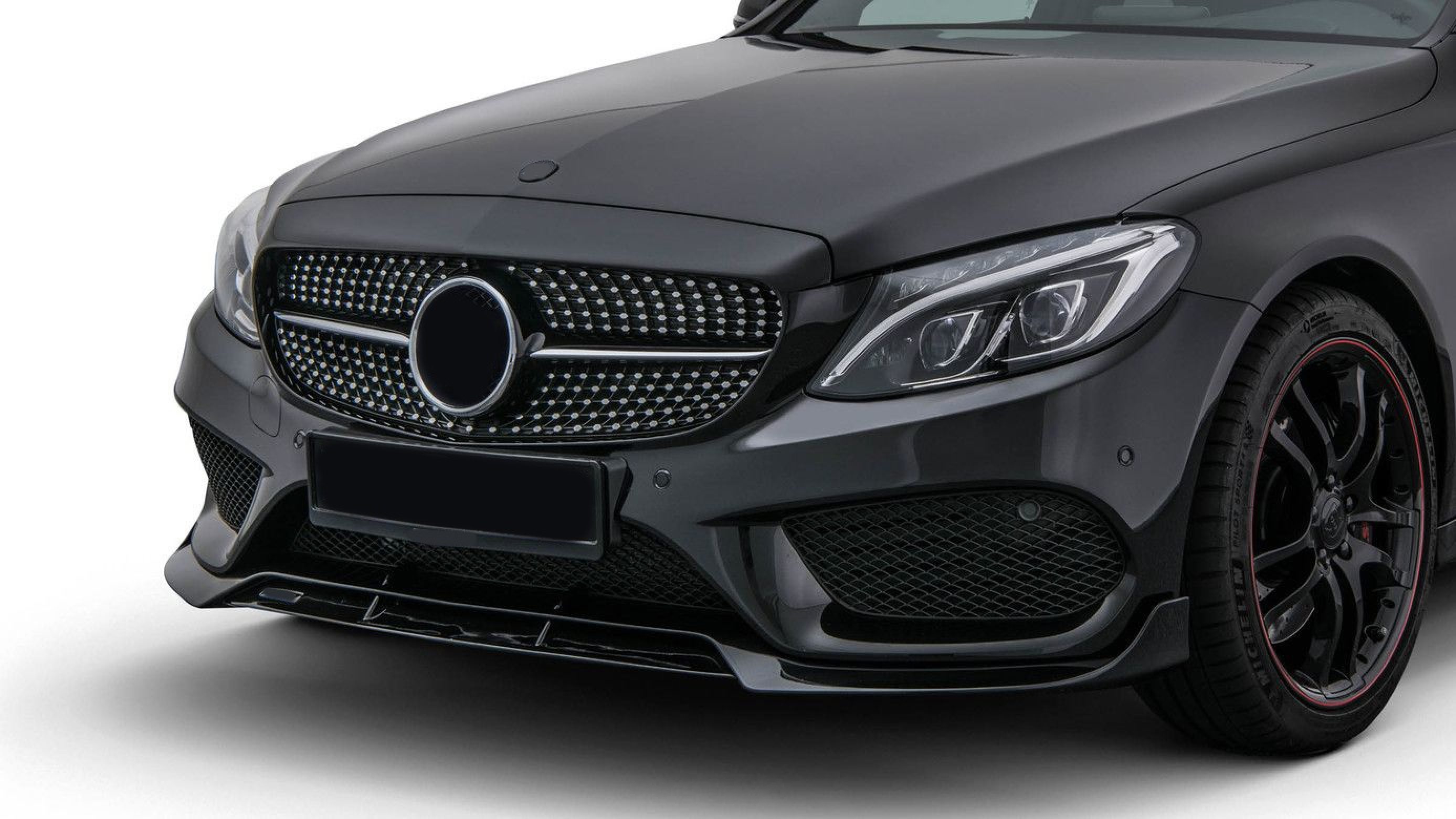 Front spoiler lip BS style carbon for Mercedes C-class W 205 C 160 - AMG C 43 | AMG Line