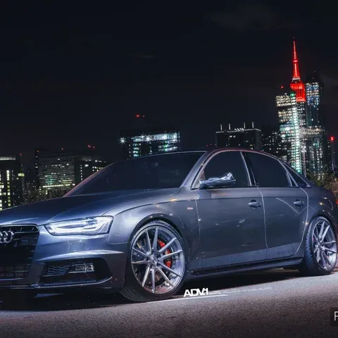 ADV.1 ADV5.2 M.V2 SL on Grey Audi A4 — 3/4 view
