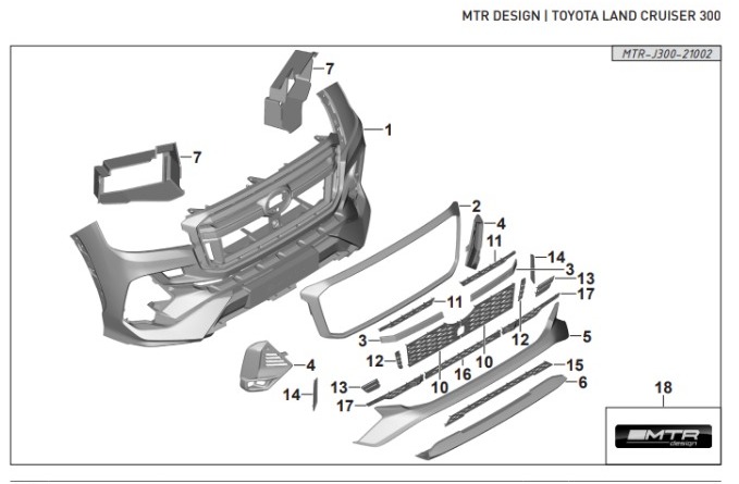 Check our price and buy an MTR Design Body Kit for Toyota Land Cruiser 300