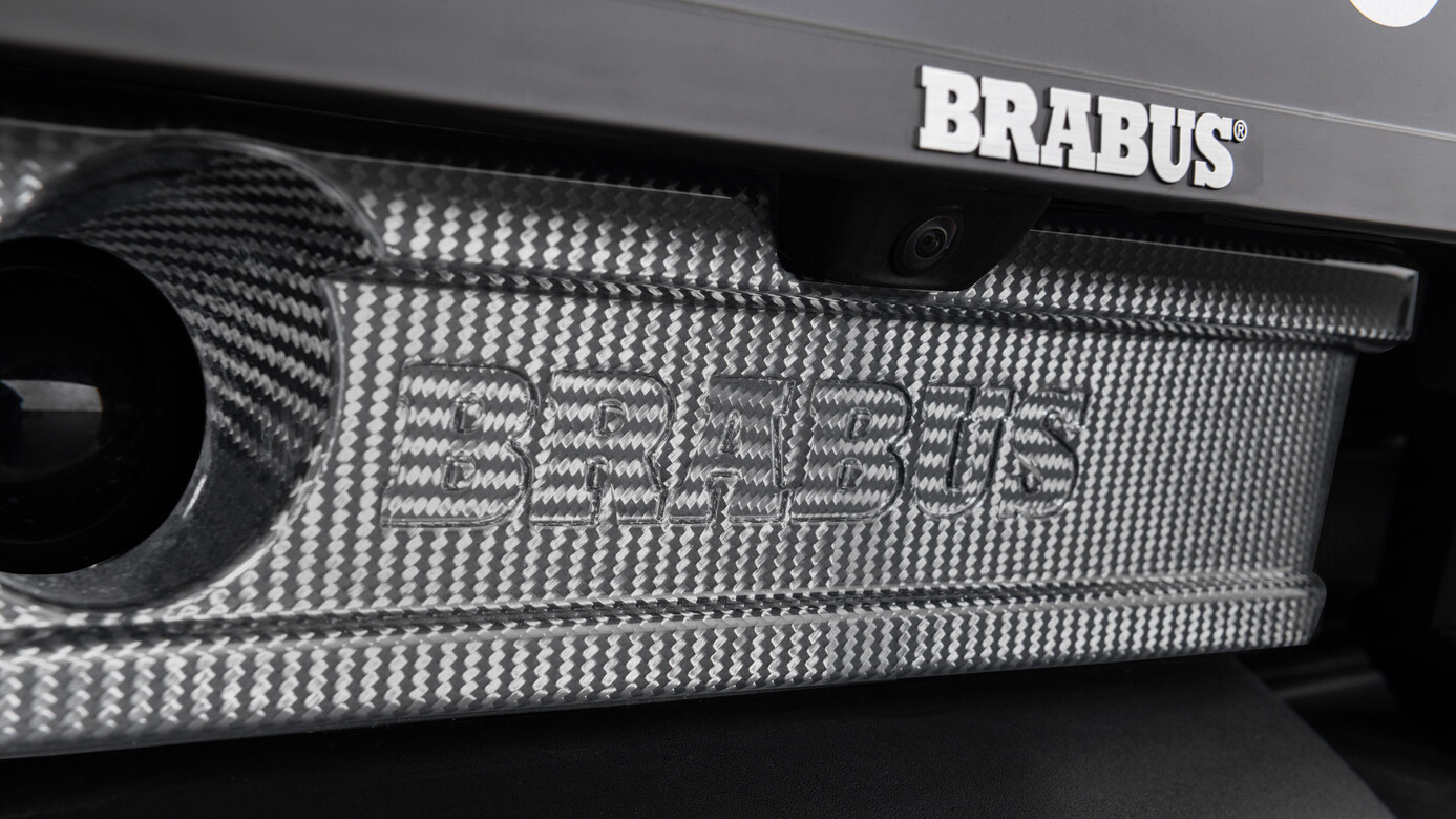 Centered front fascia attachment Brabus Carbon for Porsche Taycan
