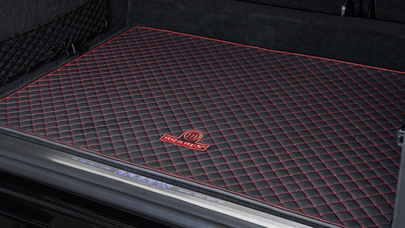 Boot mat leather quilted black-red Brabusfor for Mercedes G-class W463A AMG G 63