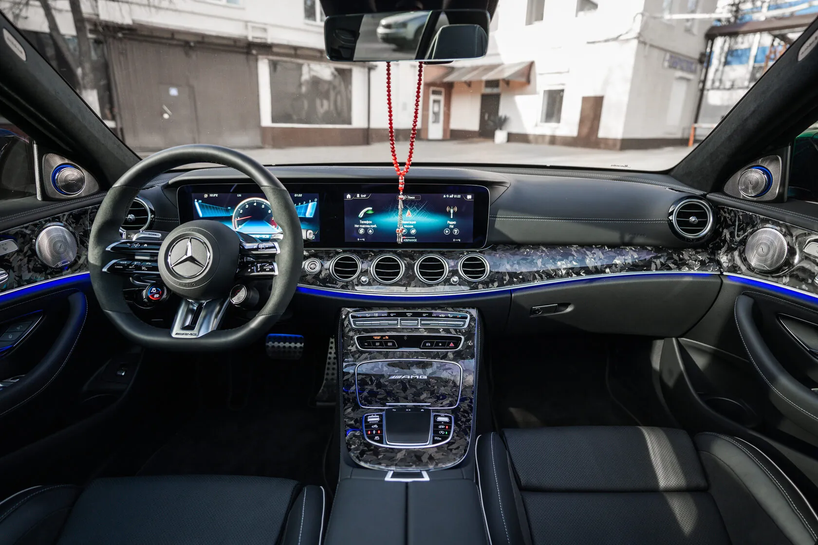 LHD Interior panels Forged Carbon for Mercedes E-class AMG W213 E63 AMG Restyling
