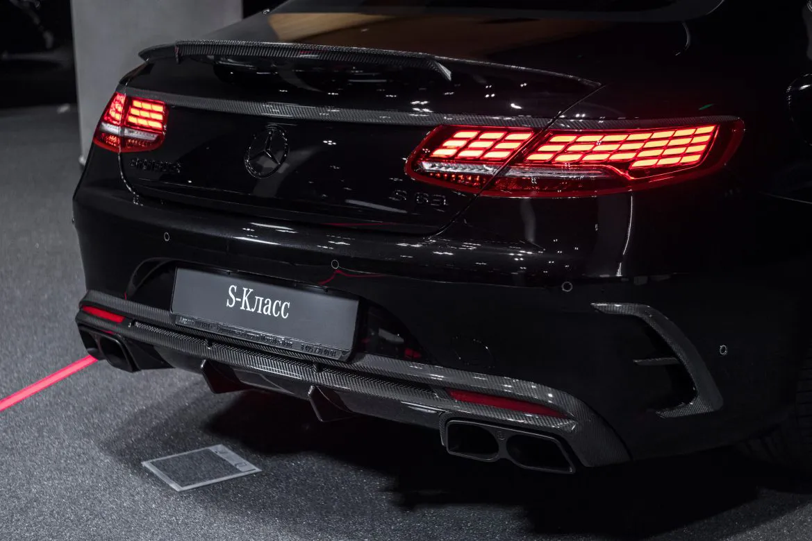 Carbon rear fascia inserts BS Style for Mercedes S-class AMG A217 AMG S 65