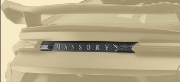 Rear hatch panel with silver logo Mansory Carbon for Lamborghini Urus Venatus EVO 