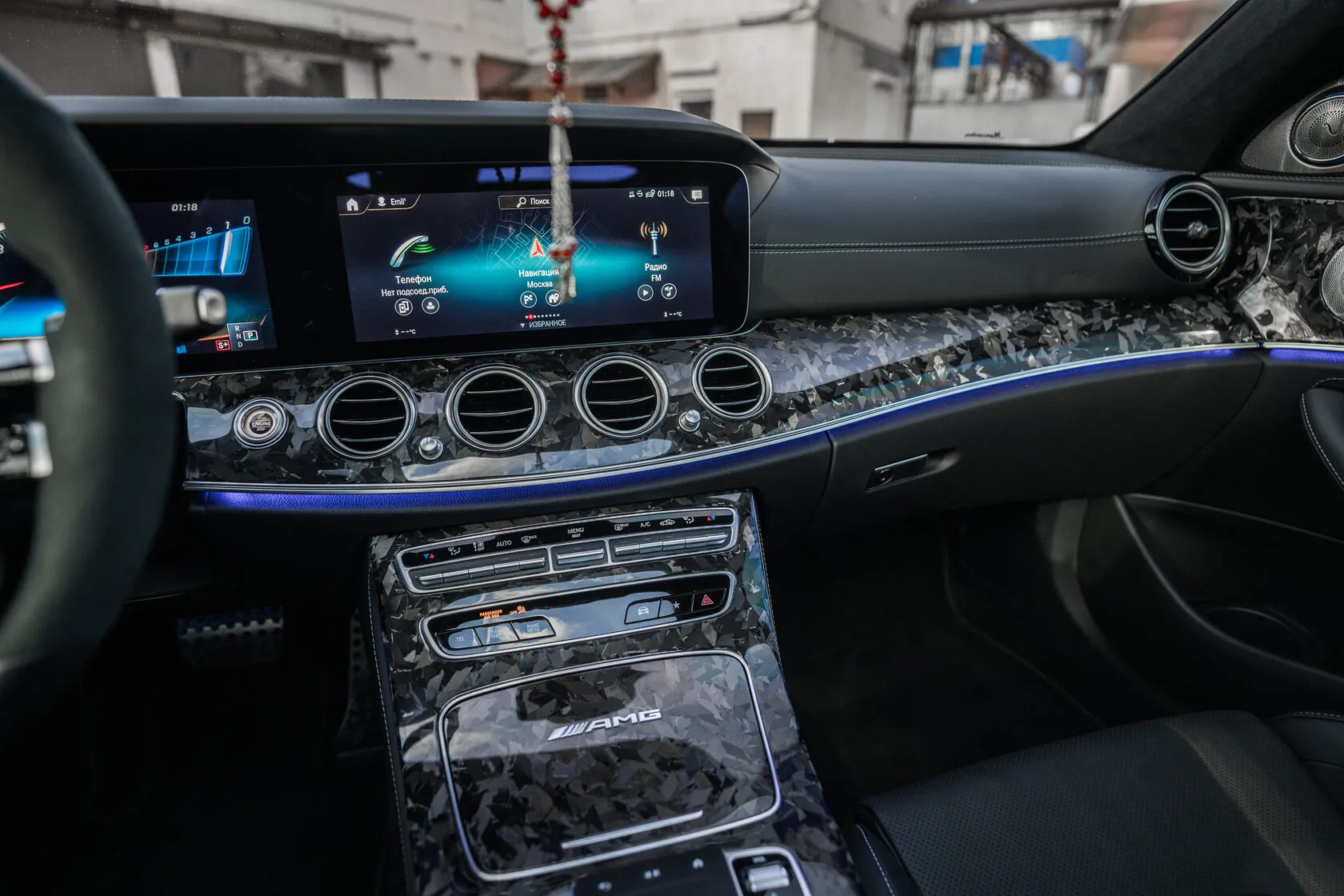 LHD Interior panels Forged Carbon for Mercedes E-class AMG W213 E63 AMG Restyling