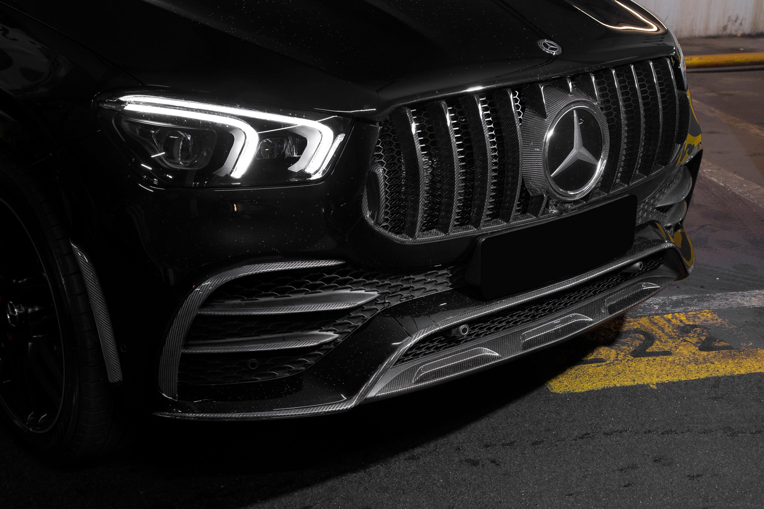 Front bumper splitter Carbon for Mercedes-Benz GLE Coupe C167 AMG Line