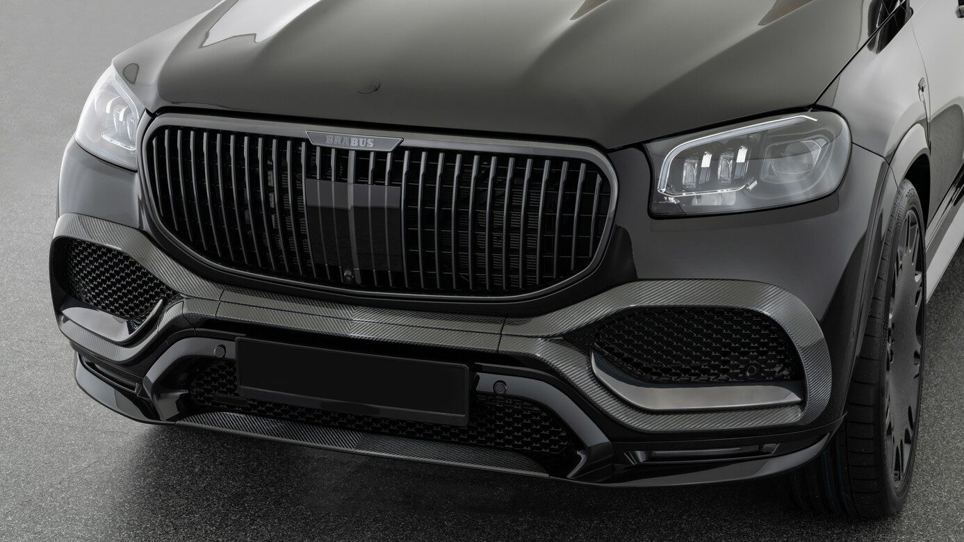 Front bumper attachments BS Style Carbon for Mercedes-Benz GLS X 167 Maybach GLS 600