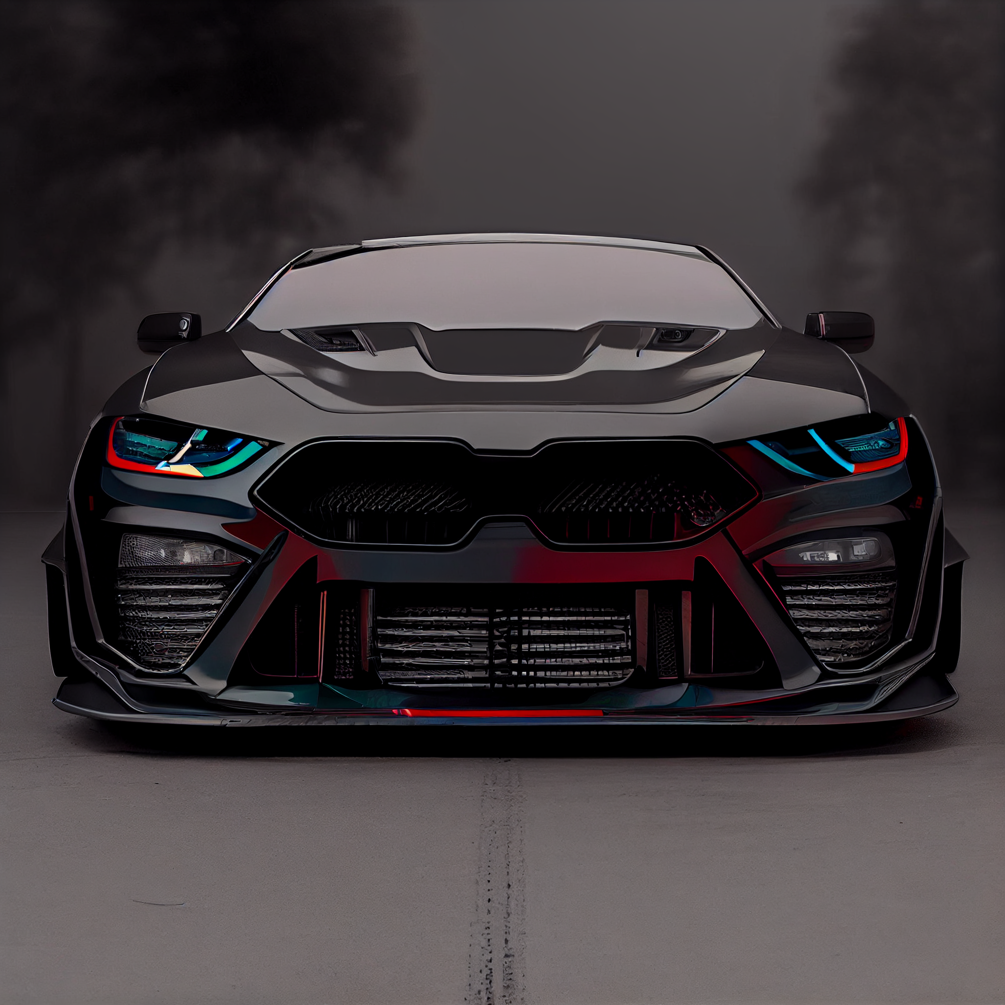 AI Custom Design Wide Body Front Bumper for BMW M8 Coupe Ver 4.1