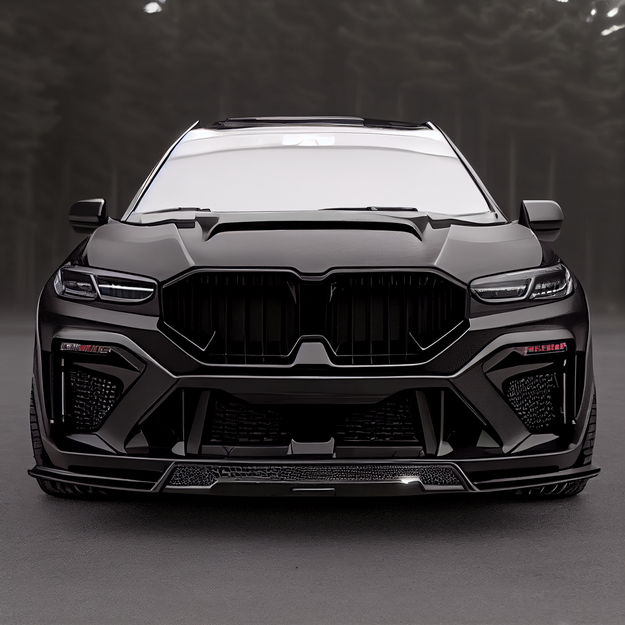AI Custom Design Wide Body Front Bumper for BMW X7 LCI Ver1.1