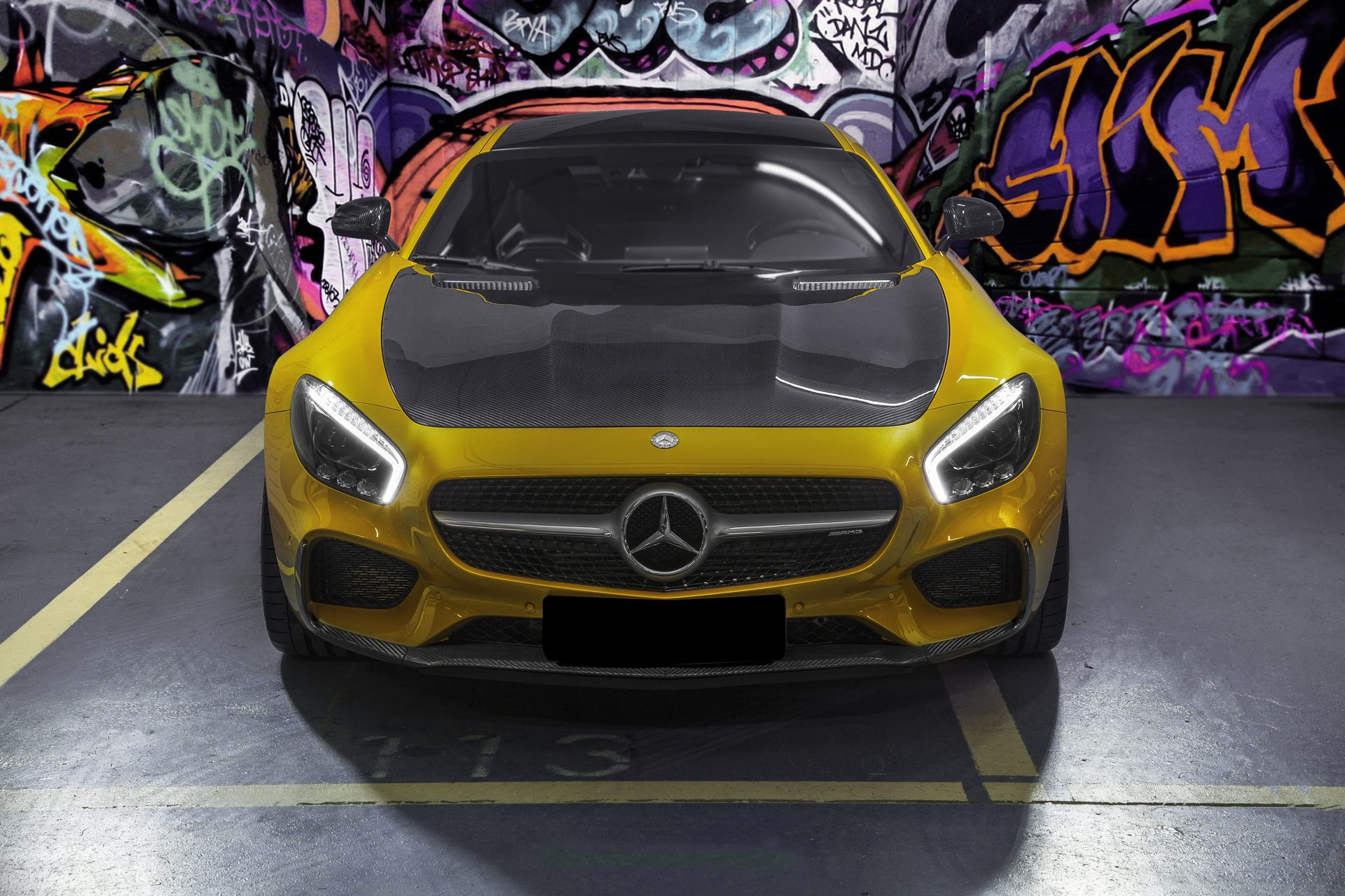 Front bumper lip Carbon for Mercedes AMG GT Coupe