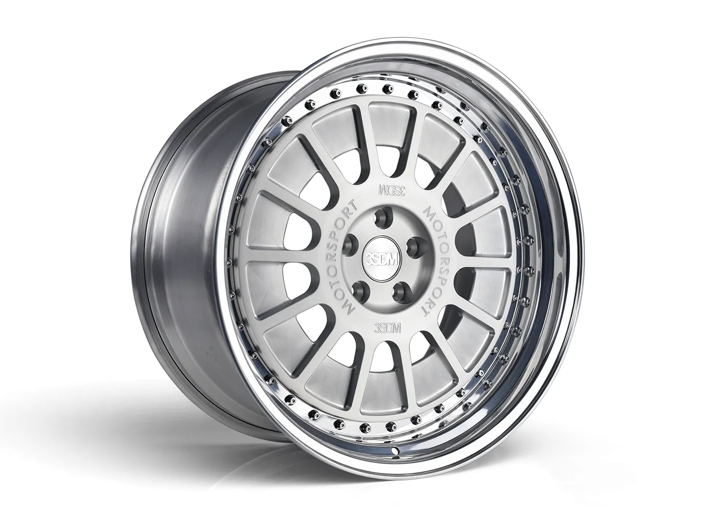3SDM 3.67 FR Series 3-Piece Forged Wheel — brushed clear studio render