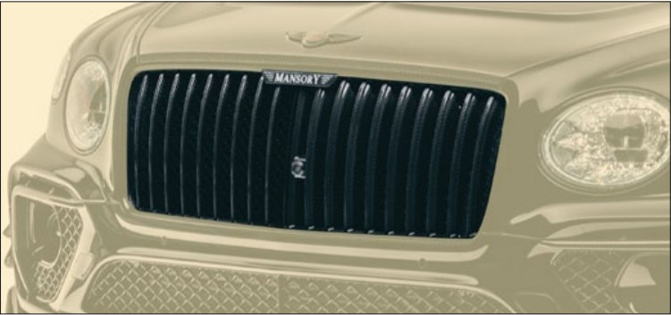 Lamels grill with illuminated logo Mansory Carbon for Bentley Bentayga V8 2020