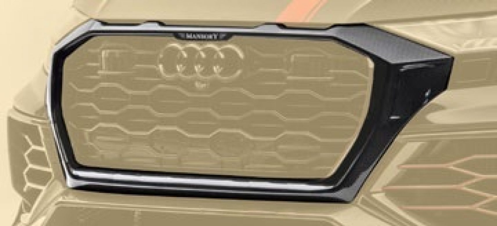 Front mask with silver logo Mansory style Carbon for Audi RS Q8