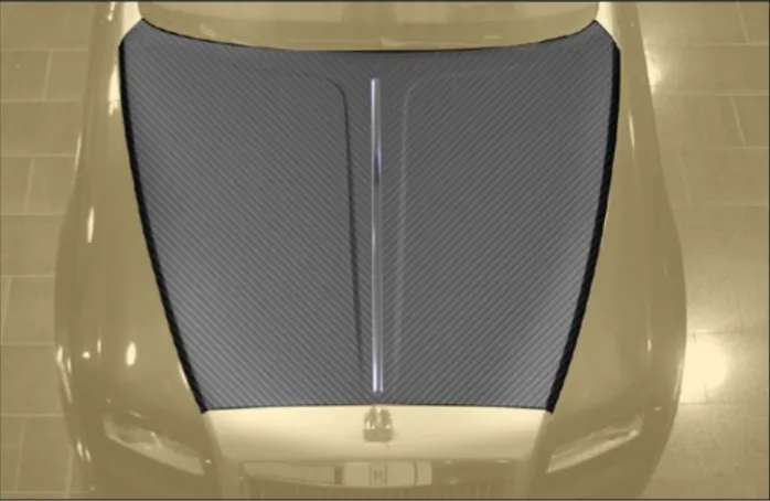 Engine bonnet with bar exposed Mansory Carbon for Rolls-Royce Dawn