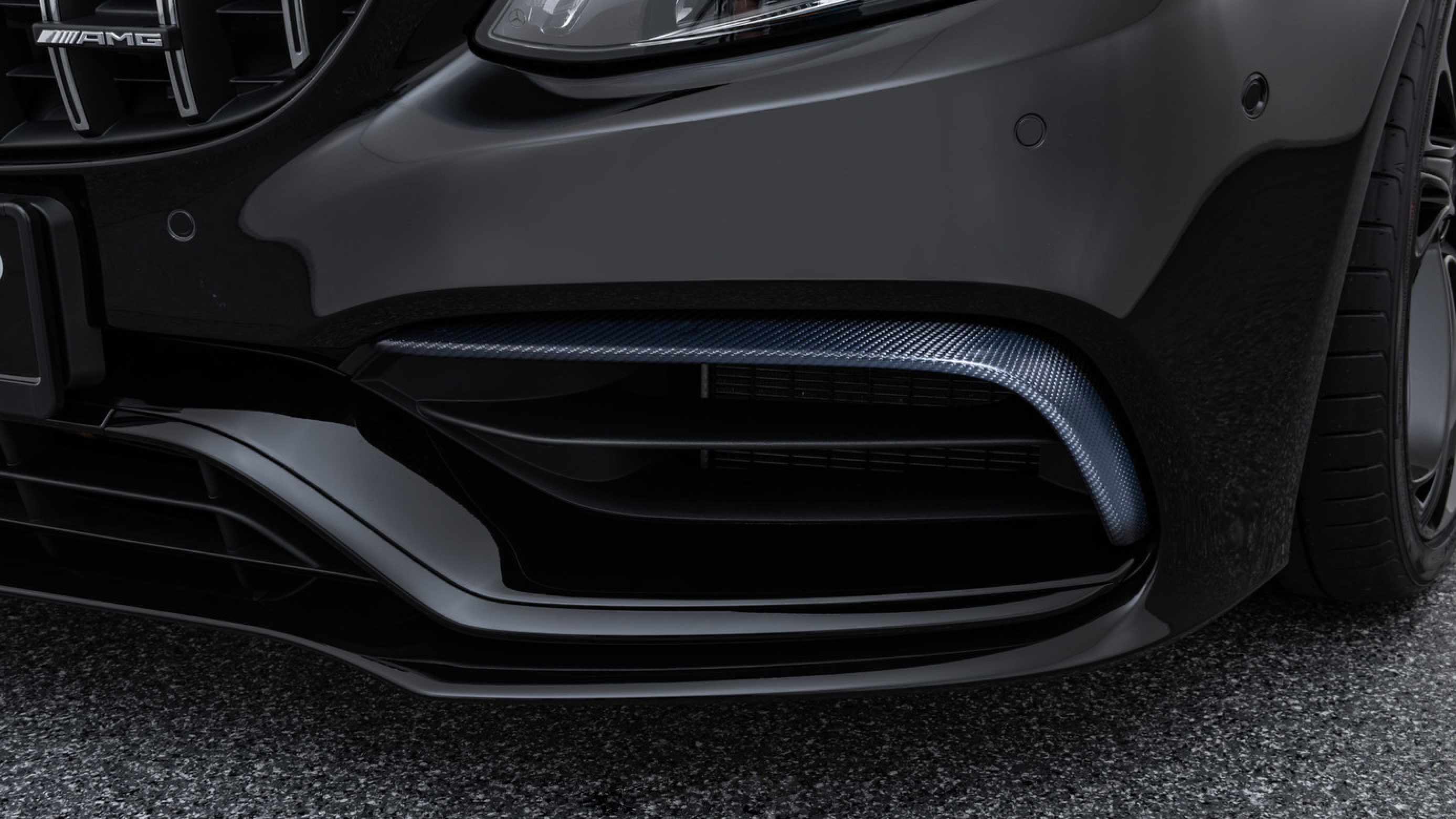 Front bumper insert BS style carbon for Mercedes C-class W 205 AMG C 63 from 07/2018