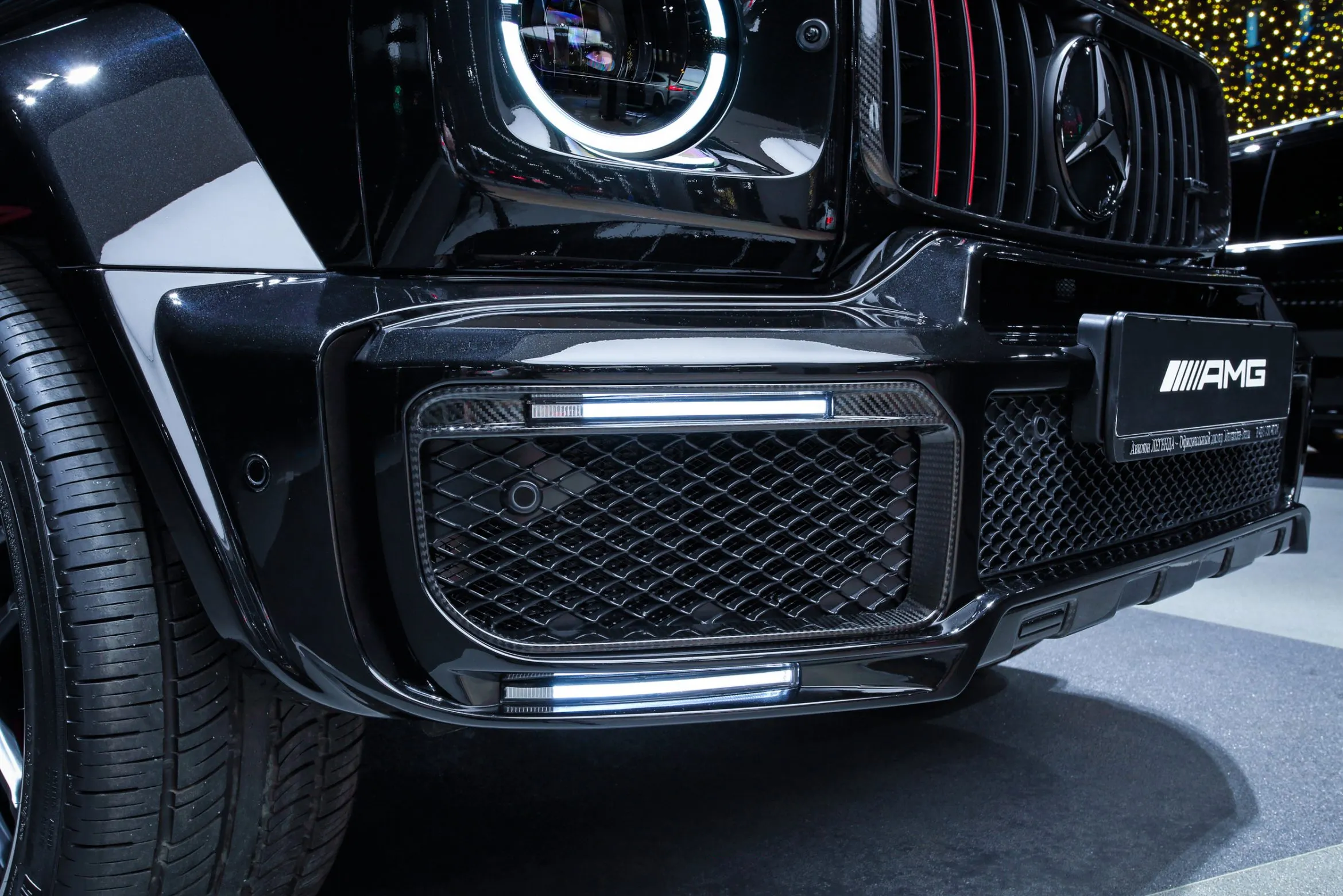Front bumper inserts with LED BS Style for Mercedes G-class W463A AMG G 63