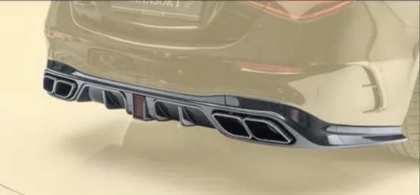 Rear diffuser with Race brake light Mansory Carbon for Mercedes S-class  W223