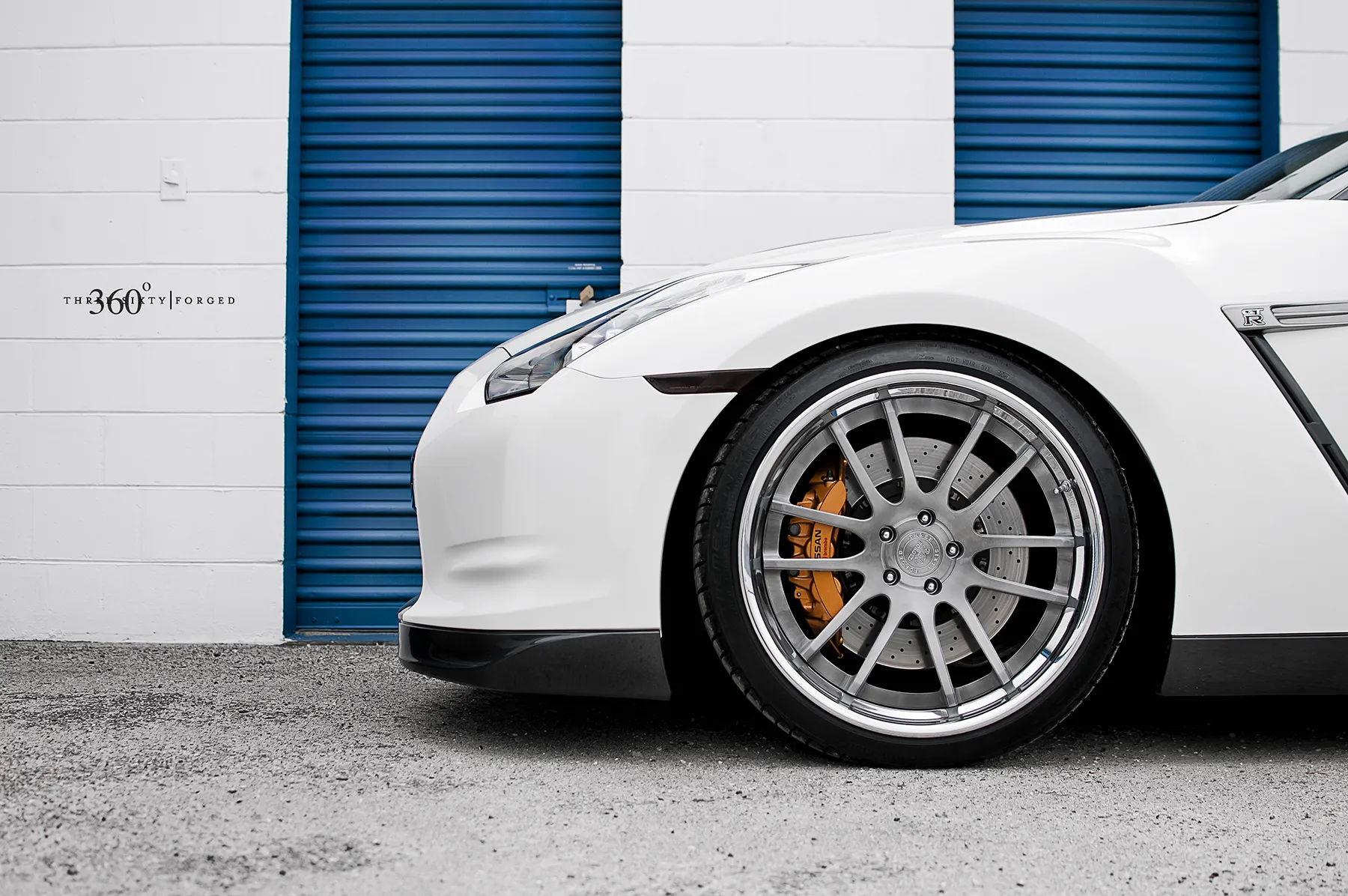 360 Forged Spec 12 on Nissan GT-R — 3/4 view
