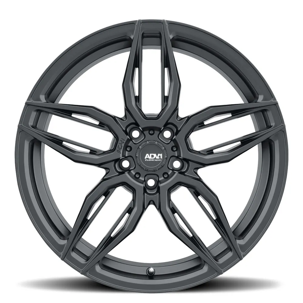 ADV.1 ADV005 FlowSpec Flow-Formed Wheel in Satin Black — face-on front view render