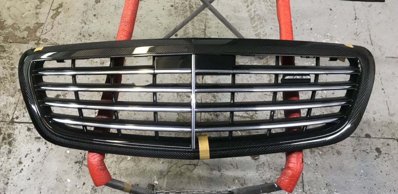 Radiator grille frame Forged Carbon for Mercedes S-class W222 Restyling